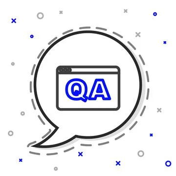 Line Speech bubbles with Question and Answer icon isolated on white background Stock Illustration