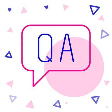 Line Speech bubbles with Question and Answer icon isolated on white background Stock Illustration