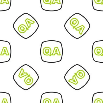 Line Speech bubbles with Question and Answer icon isolated seamless pattern on Stock Illustration