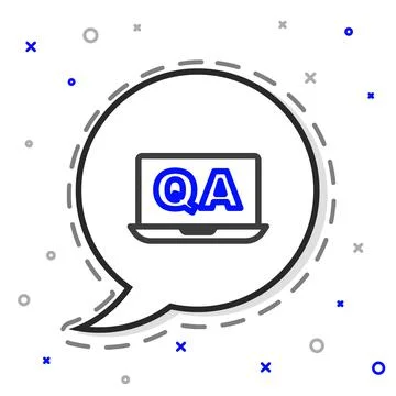 Line Speech bubbles with Question and Answer icon isolated on white background Stock Illustration