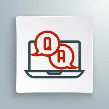 Line Speech bubbles with Question and Answer icon isolated on white backgroun イラスト素材