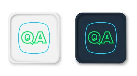 Line Speech bubbles with Question and Answer icon isolated on white background Illustrazione stock