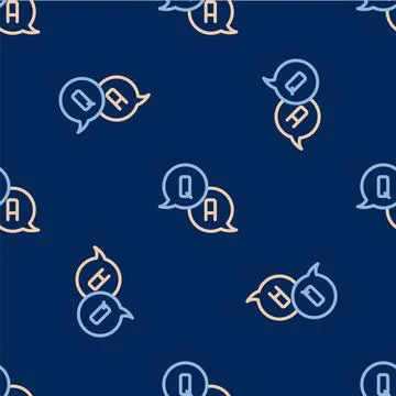 Line Speech bubbles with Question and Answer icon isolated seamless pattern on Illustrazione stock