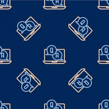 Line Speech bubbles with Question and Answer icon isolated seamless pattern on Illustrazione stock