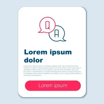 Line Speech bubbles with Question and Answer icon isolated on grey background. Q Stock Illustration