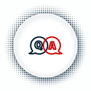 Line Speech bubbles with Question and Answer icon isolated on white background Stock Illustration