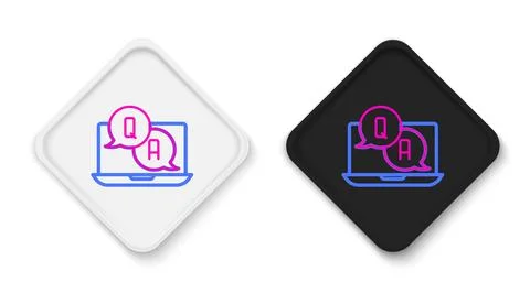 Line Speech bubbles with Question and Answer icon isolated on white background Stock Illustration