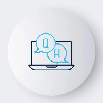 Line Speech bubbles with Question and Answer icon isolated on white background Stock Illustration