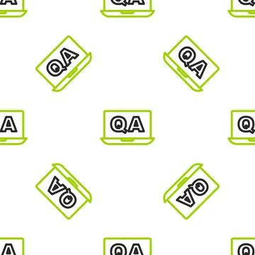 Line Speech bubbles with Question and Answer icon isolated seamless pattern o Illustrazione stock