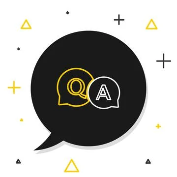 Line Speech bubbles with Question and Answer icon isolated on white backgro.. Stock Illustration