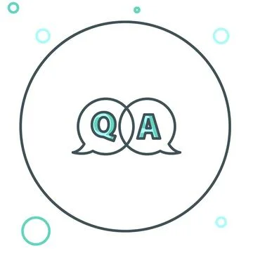 Line Speech bubbles with Question and Answer icon isolated on white backgro.. Stock Illustration