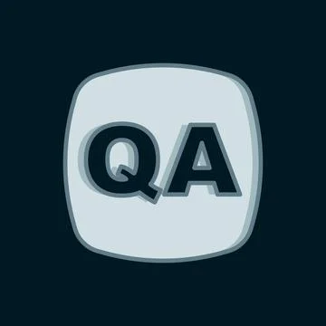 Line Speech bubbles with Question and Answer icon isolated on black backgro.. Stock Illustration