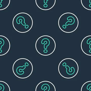 Line Speech bubbles with Question icon isolated seamless pattern on black b.. Illustrazione stock