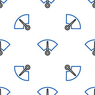 Line Speedometer icon isolated seamless pattern on white background. Colorful Stock Illustration