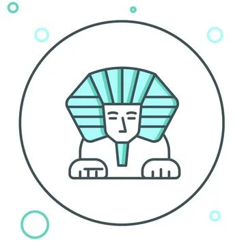 Line Sphinx - mythical creature of ancient Egypt icon isolated on white bac.. Stock Illustration