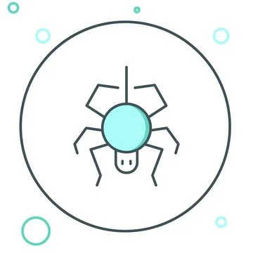 Line Spider icon isolated on white background. Happy Halloween party. Color.. Stock Illustration