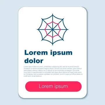 Line Spider web icon isolated on grey background. Cobweb sign. Happy Halloween Stock Illustration