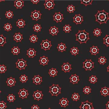 Line Spider web icon isolated seamless pattern on black background. Cobweb si Stock Illustration