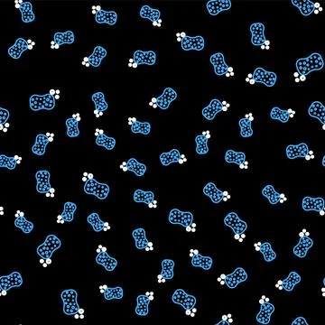Line Sponge with bubbles icon isolated seamless pattern on black background 스톡 일러스트