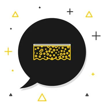 Line Sponge with bubbles icon isolated on white background. Wisp of bast for Stock Illustration