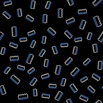 Line Sponge with bubbles icon isolated seamless pattern on black background Stock Illustration