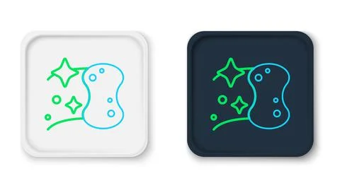 Line Sponge icon isolated on white background. Wisp of bast for washing dishes Stock Illustration