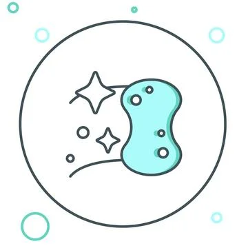 Line Sponge icon isolated on white background. Wisp of bast for washing dis.. Stock Illustration