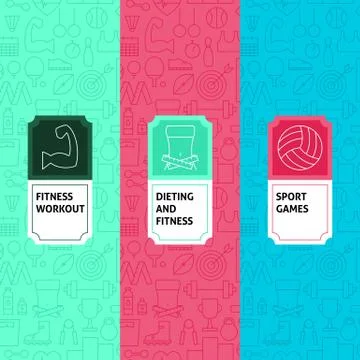 Line Sport Patterns Set Stock Illustration
