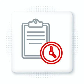 Line Sport training program or fitness plan icon isolated on white background Illustrazione stock