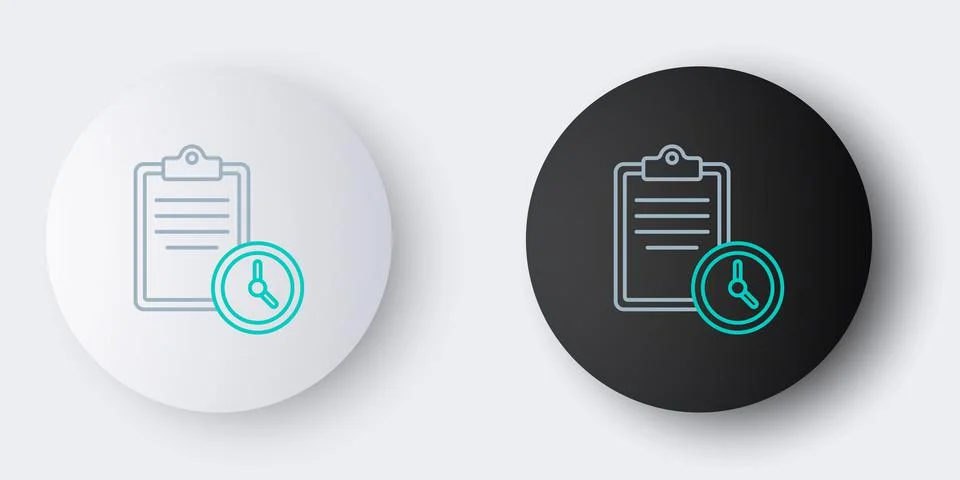 Line Sport training program or fitness plan icon isolated on grey background 스톡 일러스트