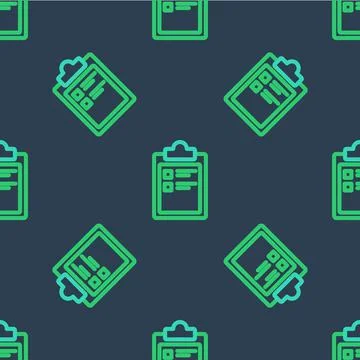 Line Sport training program or fitness plan icon isolated seamless pattern on Stockillustratie