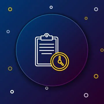 Line Sport training program or fitness plan icon isolated on blue background 스톡 일러스트