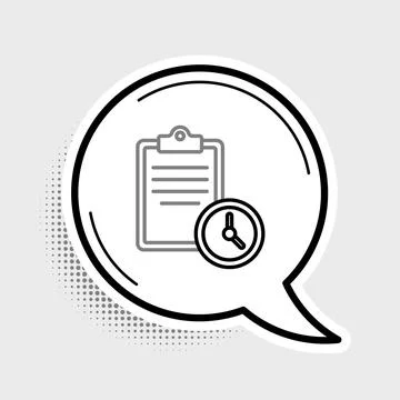 Line Sport training program or fitness plan icon isolated on grey background Stock Illustration