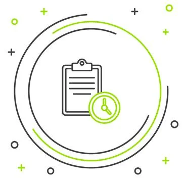 Line Sport training program or fitness plan icon isolated on white background Stock Illustration