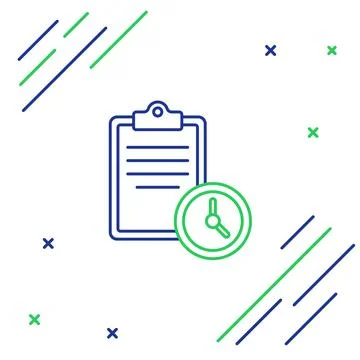 Line Sport training program or fitness plan icon isolated on white background Stock Illustration