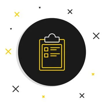 Line Sport training program or fitness plan icon isolated on white background Stockillustratie