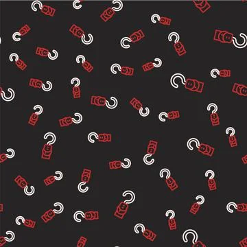 Line Spring scale icon isolated seamless pattern on black background. Balance Stock Illustration