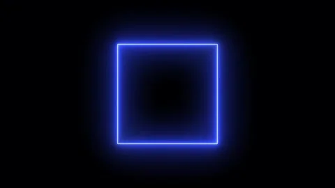 Line square blue neon glow animation 스톡 동영상 297656600