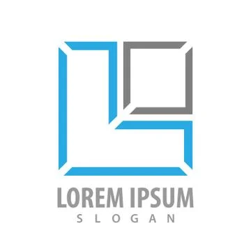 Line square letter L concept design. Symbol graphic template element vector Stock Illustration