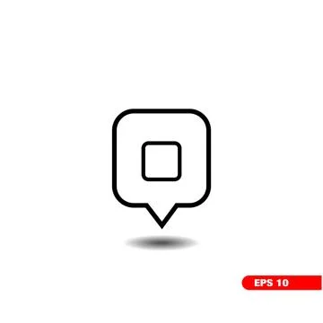 Line of Square Location Icon Vector. Stock Illustration