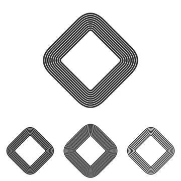 Line square logo design set Ilustración de archivo