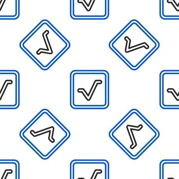 Line Square root icon isolated seamless pattern on white background. Colorful Stock Illustration