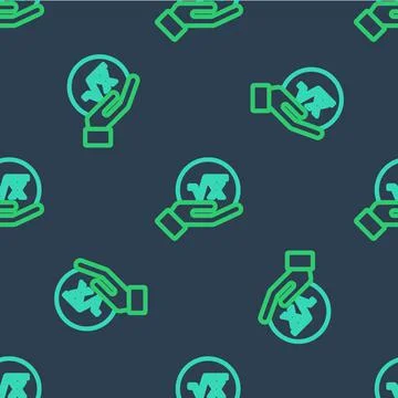 Line Square root of x glyph icon isolated seamless pattern on blue background Stock Illustration