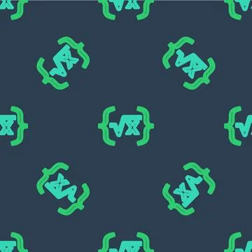 Line Square root of x glyph icon isolated seamless pattern on blue background Stock Illustration