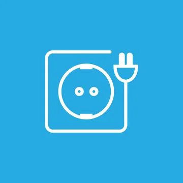 Line square socket and plug logo design vector graphic symbol icon sign ill.. 스톡 일러스트