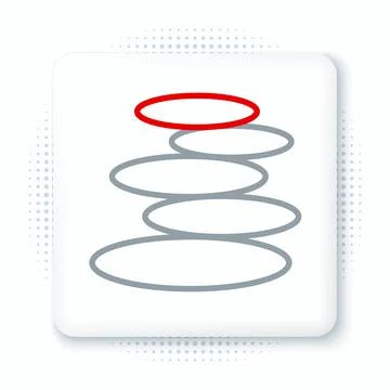 Line Stack hot stones icon isolated on white background. Spa salon accessory. イラスト素材