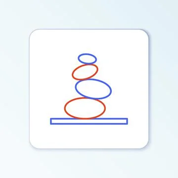 Line Stack hot stones icon isolated on white background. Spa salon accessory. Illustrazione stock
