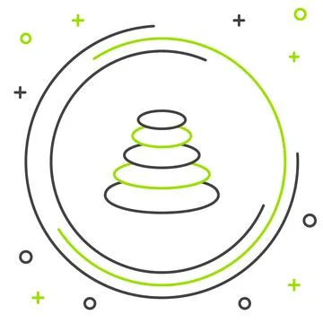 Line Stack hot stones icon isolated on white background. Spa salon accessory Stock Illustration