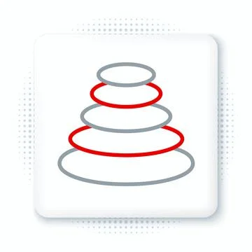 Line Stack hot stones icon isolated on white background. Spa salon accessory Illustrazione stock