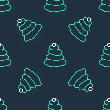 Line Stack hot stones icon isolated seamless pattern on black background. Spa Stock Illustration